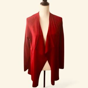 J.Jill women’s drape merino wool red cardigan Size small